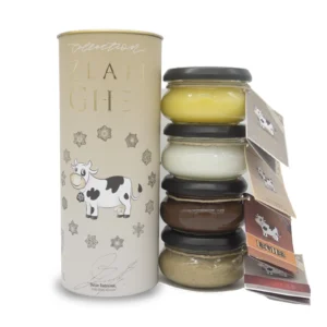 Darilni Ghee komplet v tulcu, mini izbor 4x ghee maslo | Zlati Ghee